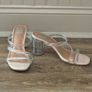 Dolce Vita Clear Strap Mule Heels | Size 8.5 | Worn Once
